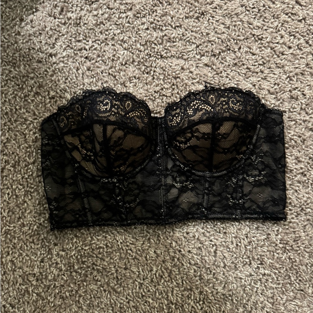 black lace corset top